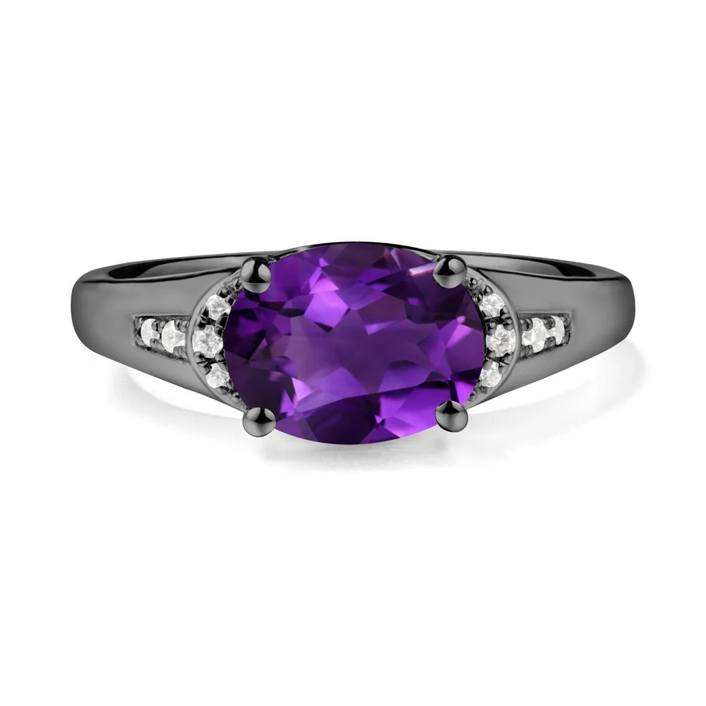 Horizontal Oval Amethyst Ring - Image 9