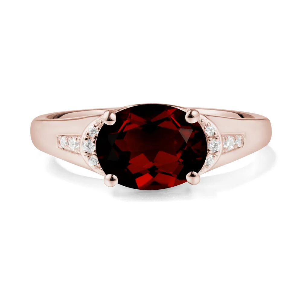 Horizontal Oval Garnet Ring - Image 2