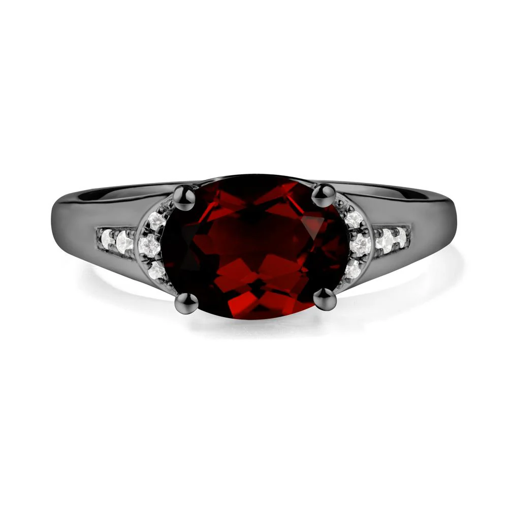 Horizontal Oval Garnet Ring - Image 3