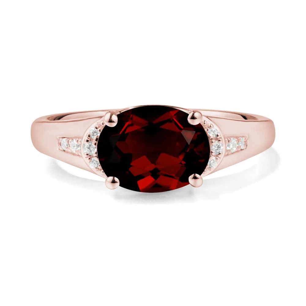 Horizontal Oval Garnet Ring - Image 5