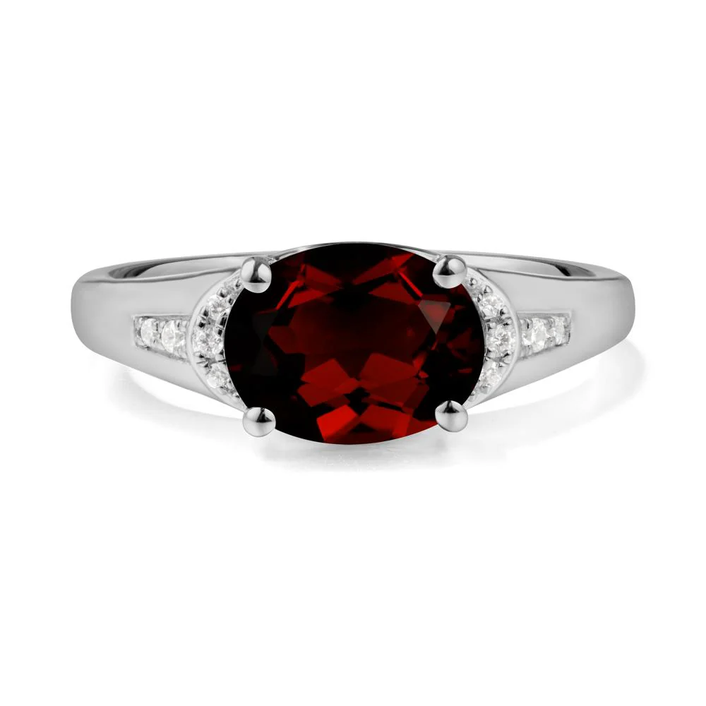 Horizontal Oval Garnet Ring - Image 7