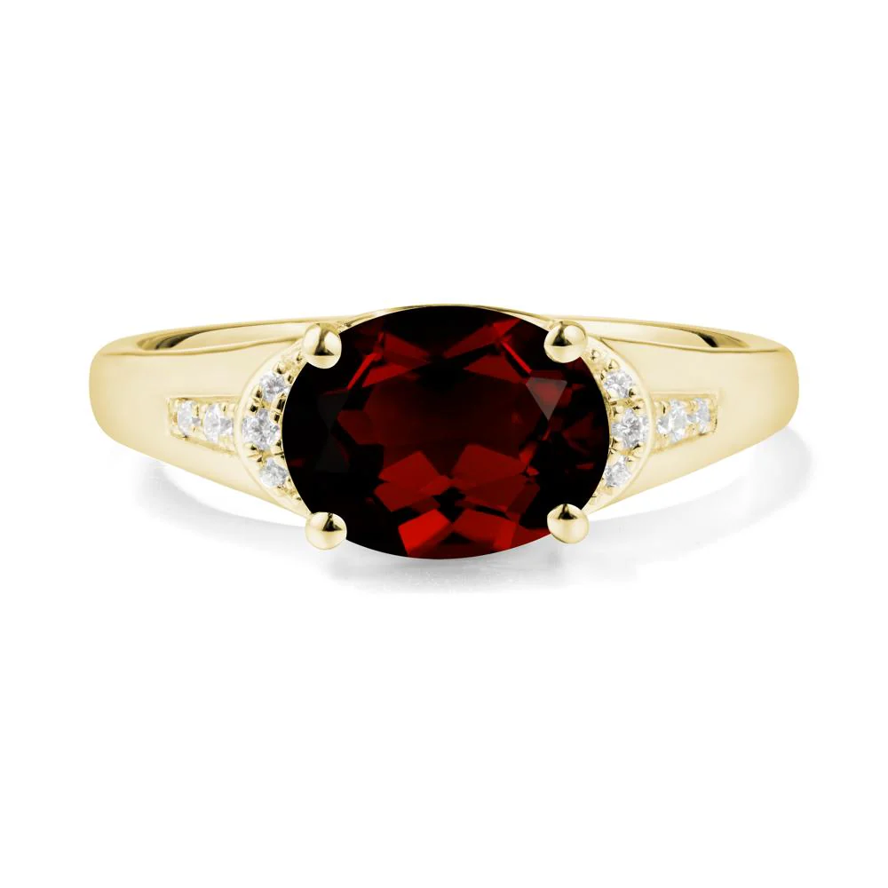 Horizontal Oval Garnet Ring - Image 8
