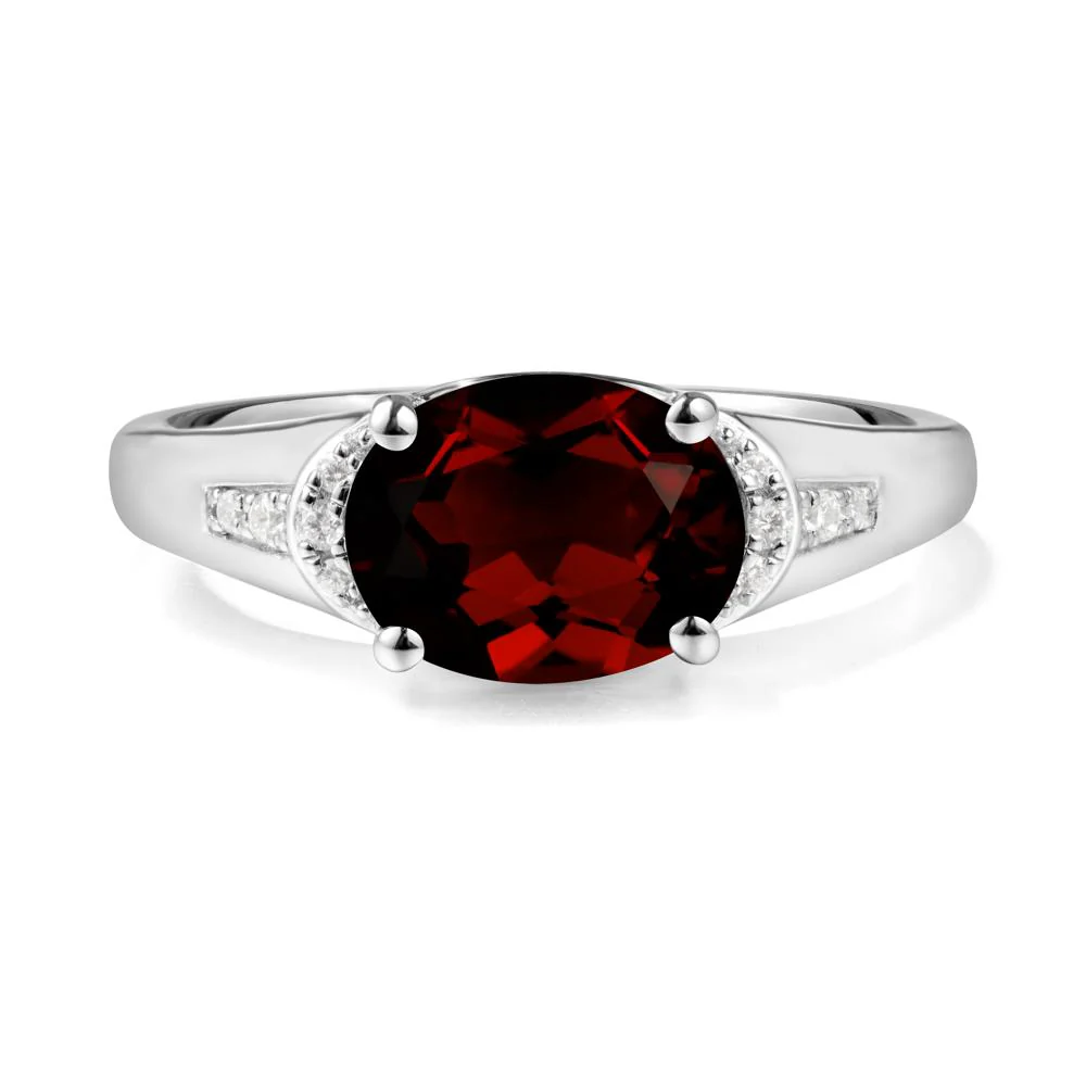 Horizontal Oval Garnet Ring - Image 9