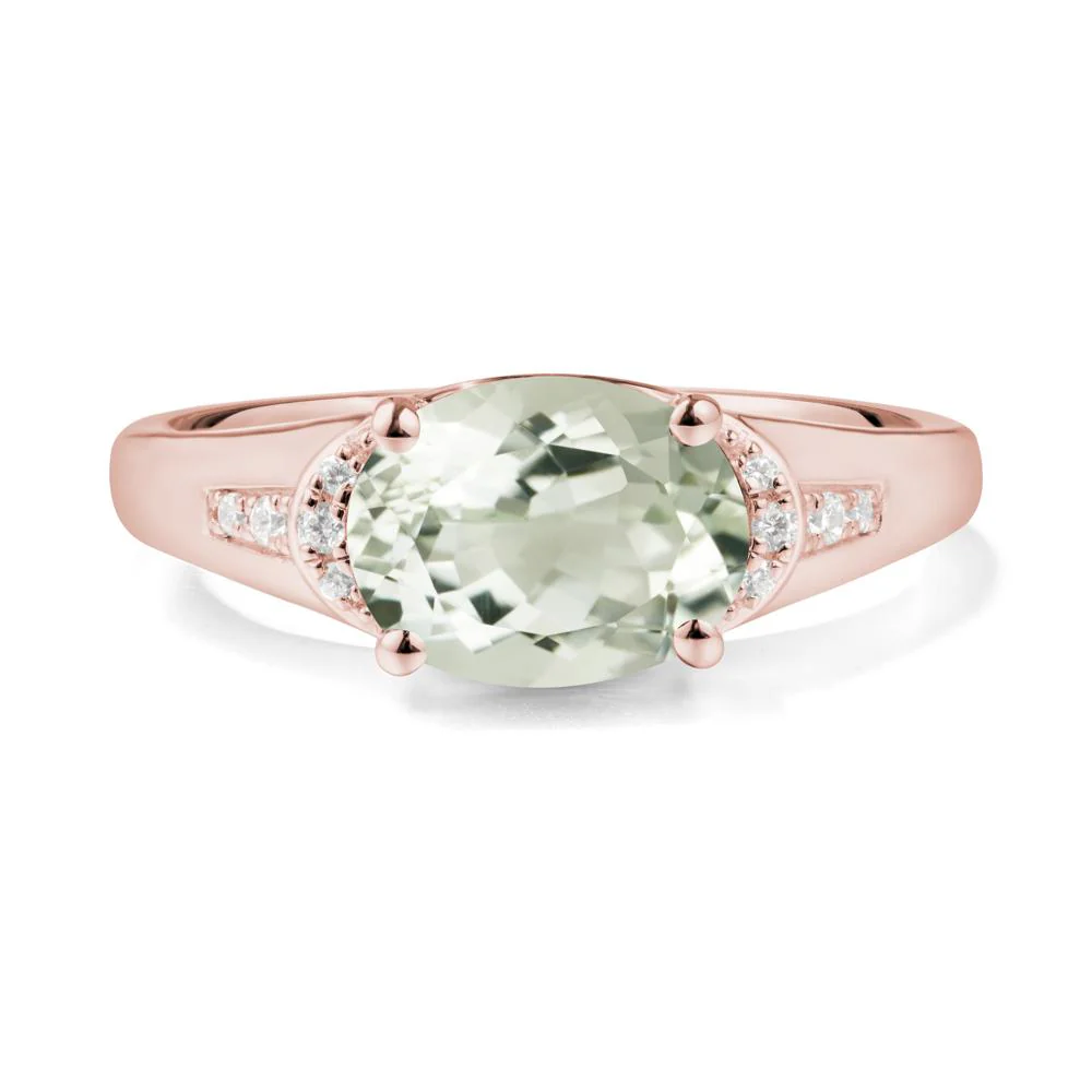 Horizontal Oval Green Amethyst Ring - Image 7