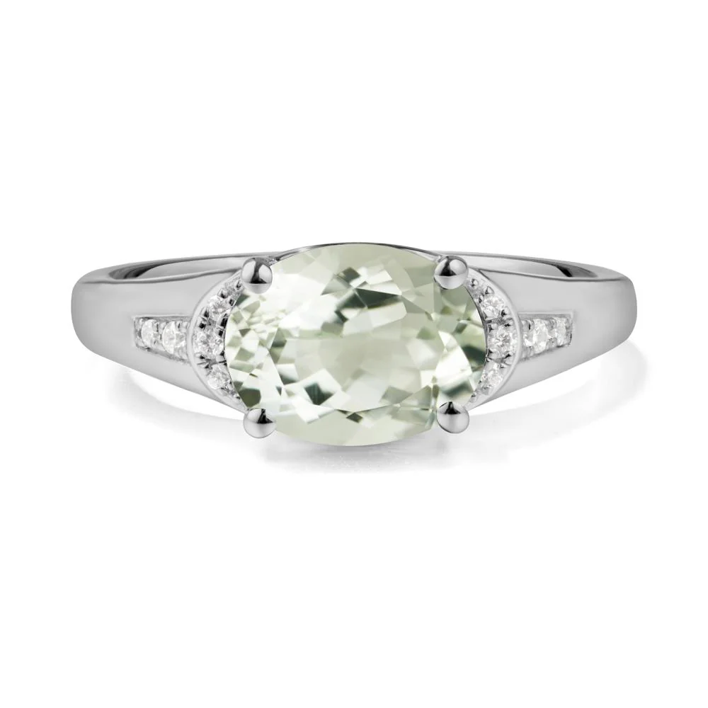 Horizontal Oval Green Amethyst Ring - Image 9