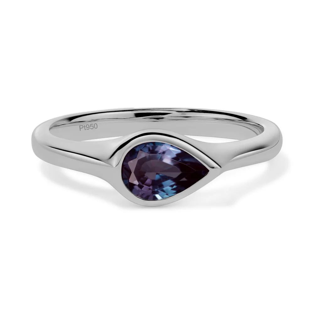 Horizontal Pear Alexandrite Engagement Ring - Image 6