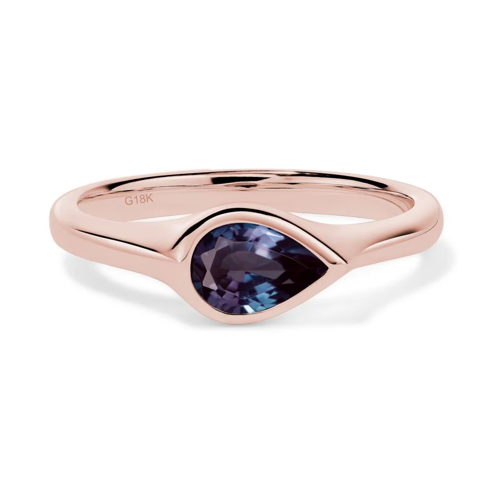 Horizontal Pear Alexandrite Engagement Ring - Image 9