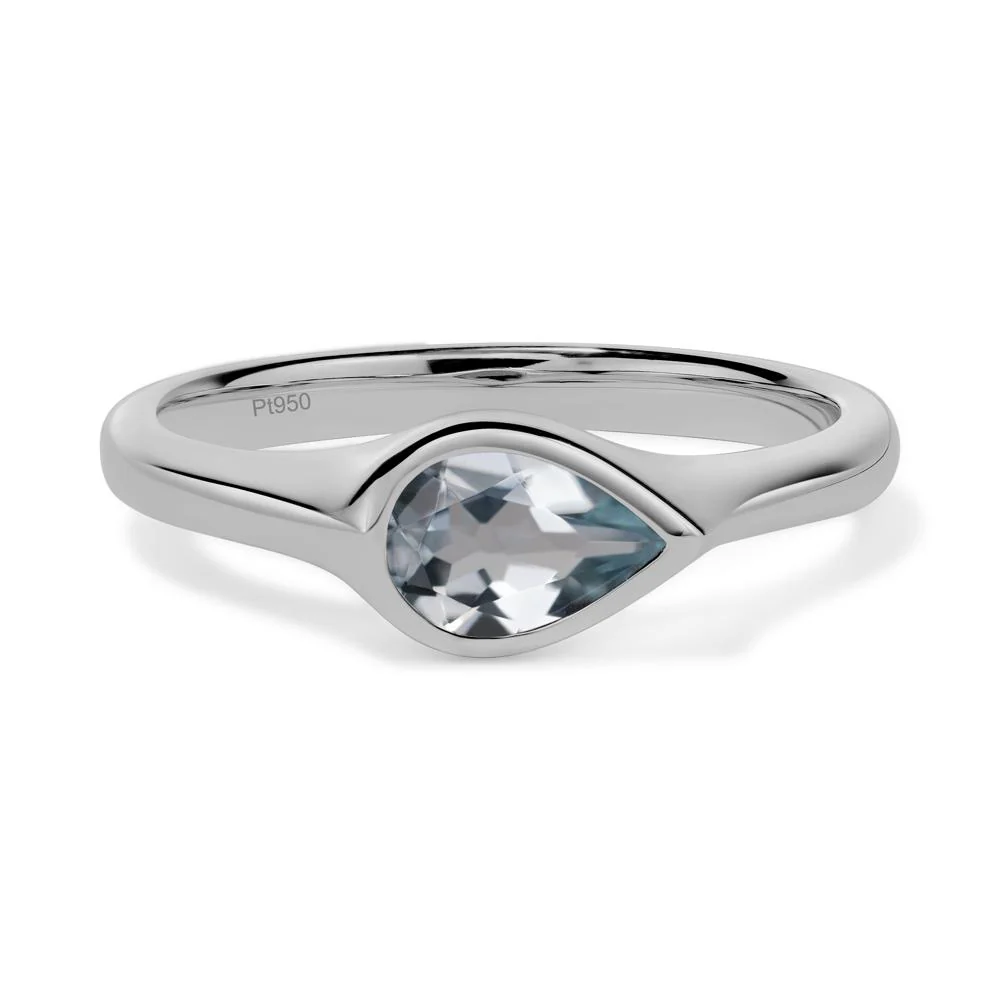Aquamarine Bezel Pear Ring - Image 6