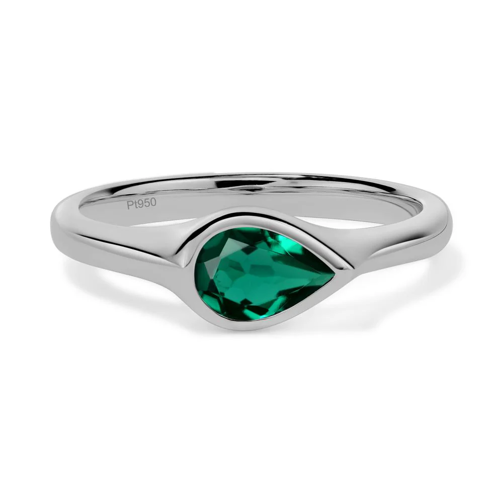 Emerald Bezel Pear Ring - Image 6