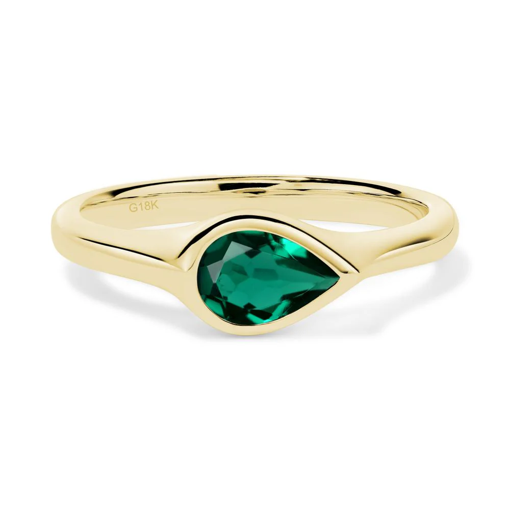 Emerald Bezel Pear Ring - Image 8