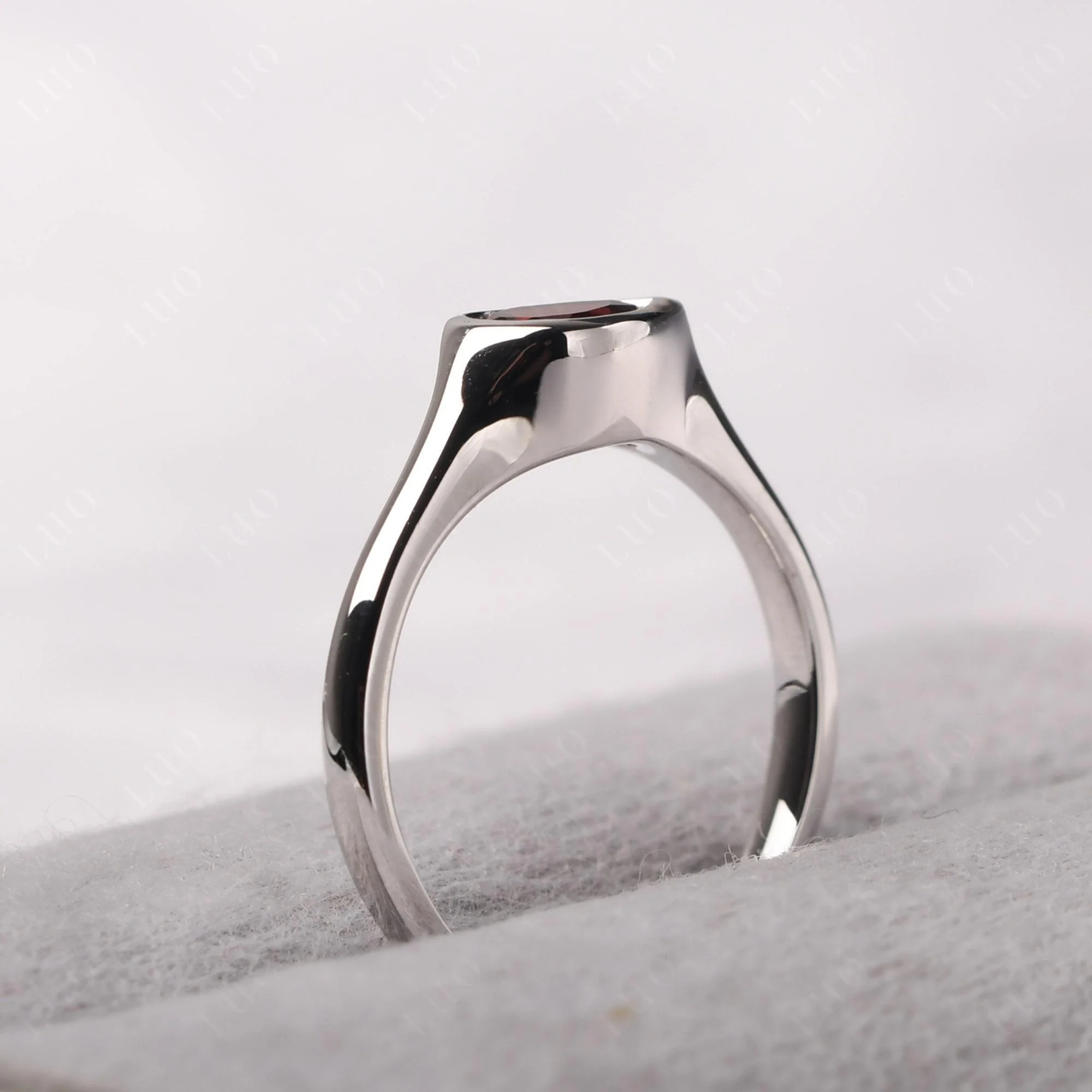 Horizontal Pear Garnet Engagement Ring - Image 13