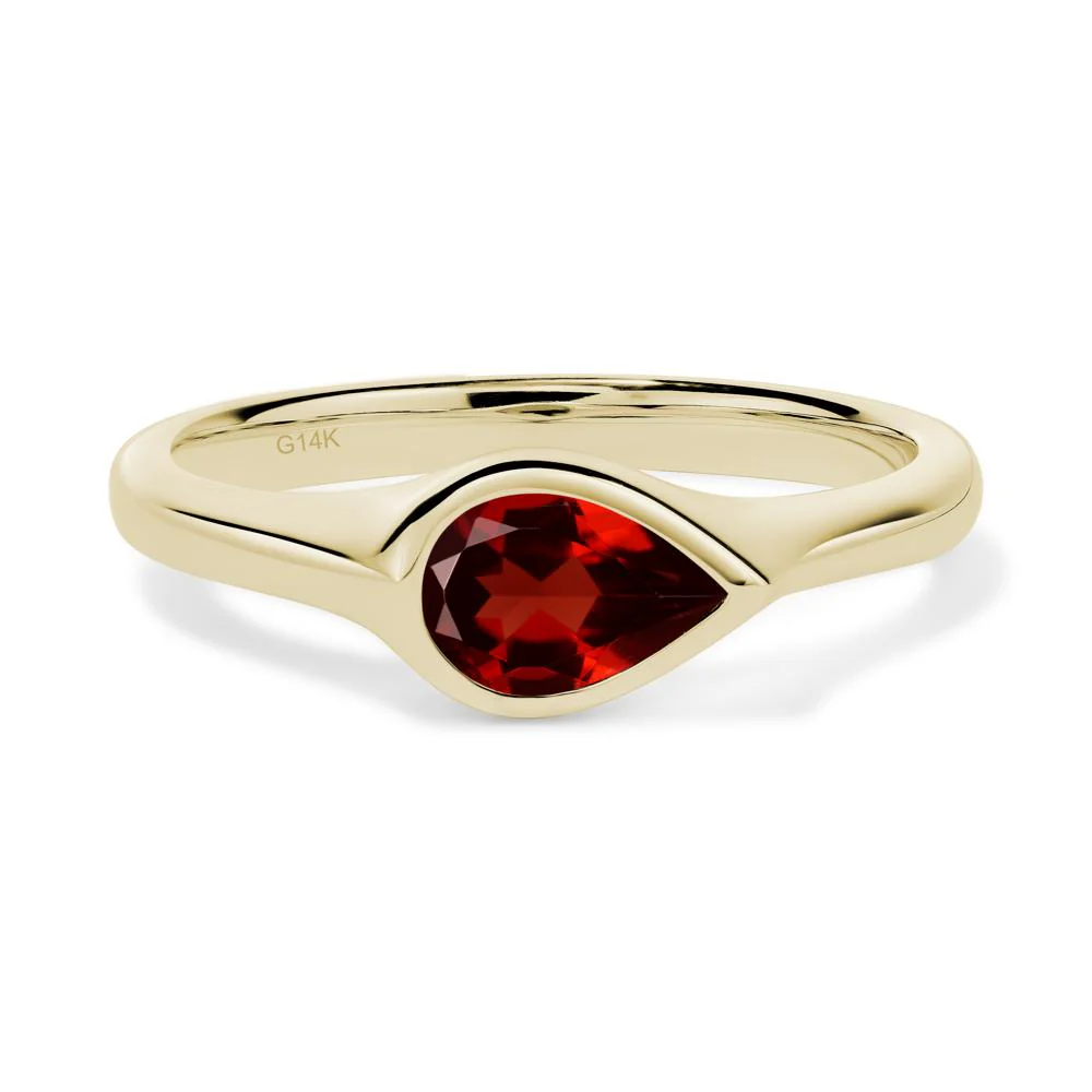 Horizontal Pear Garnet Engagement Ring - Image 4