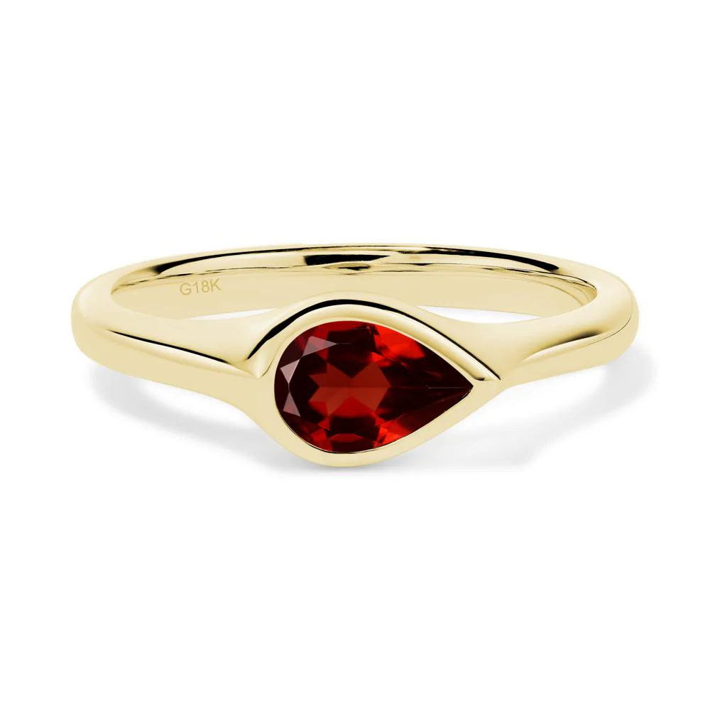 Horizontal Pear Garnet Engagement Ring - Image 8