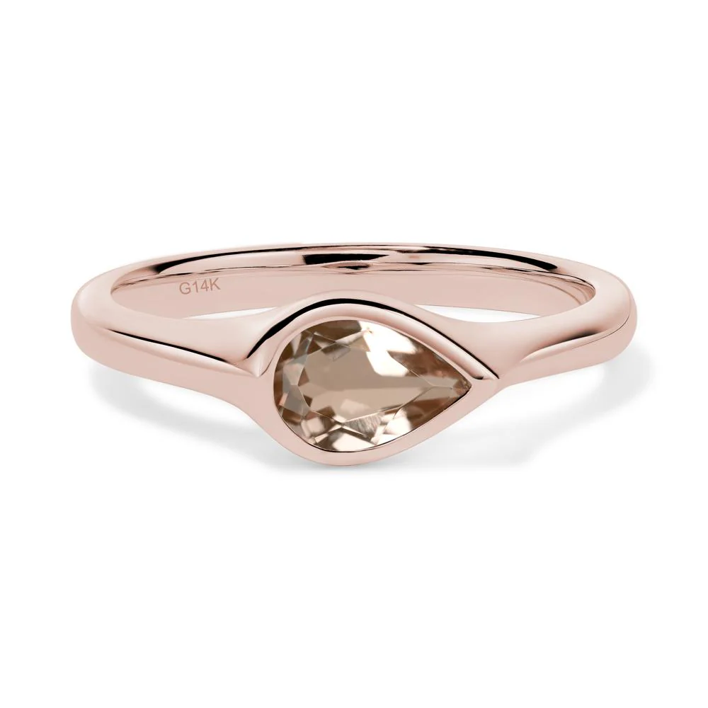 Morganite Bezel Pear Ring - Image 5