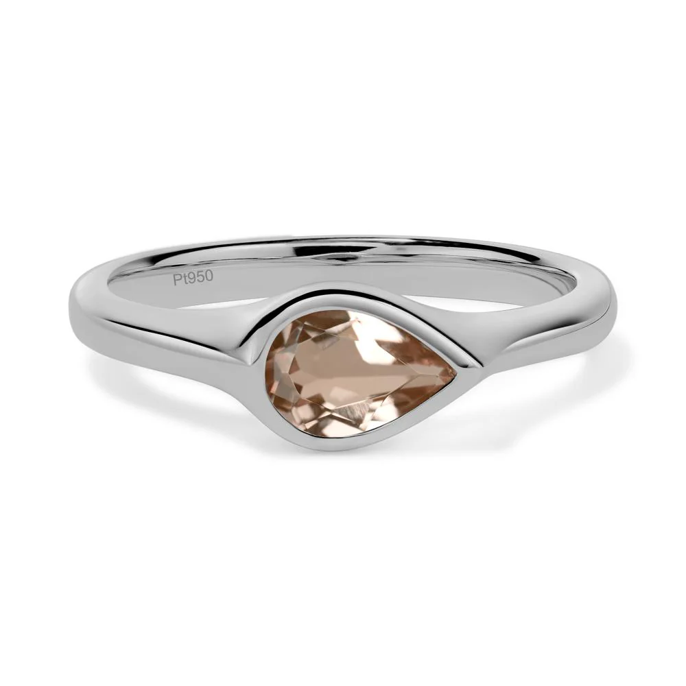 Morganite Bezel Pear Ring - Image 6