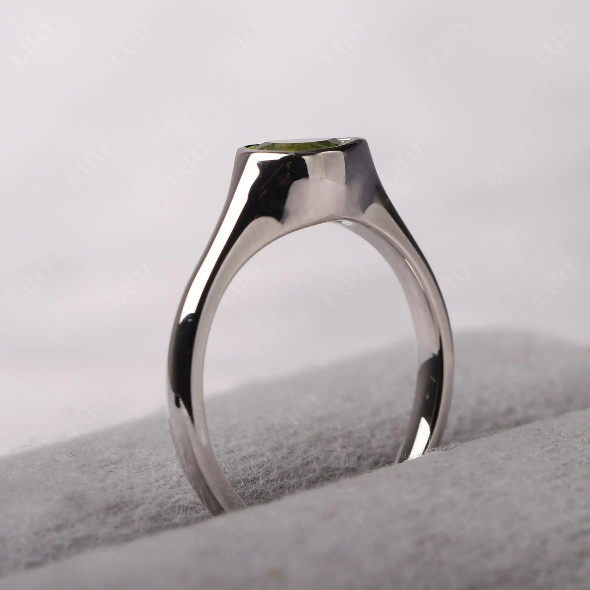 Peridot Bezel Pear Ring - Image 13