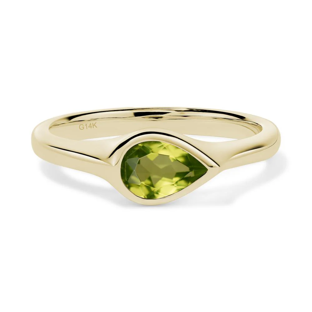 Peridot Bezel Pear Ring - Image 4
