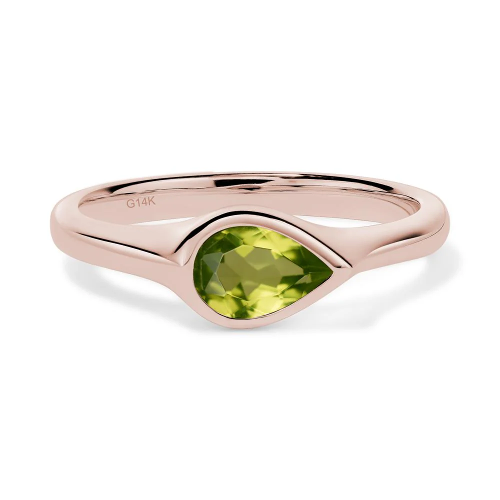 Peridot Bezel Pear Ring - Image 5