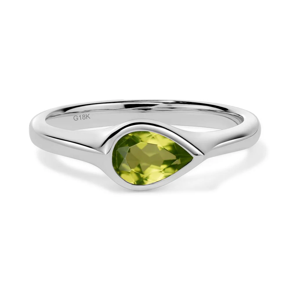 Peridot Bezel Pear Ring - Image 7