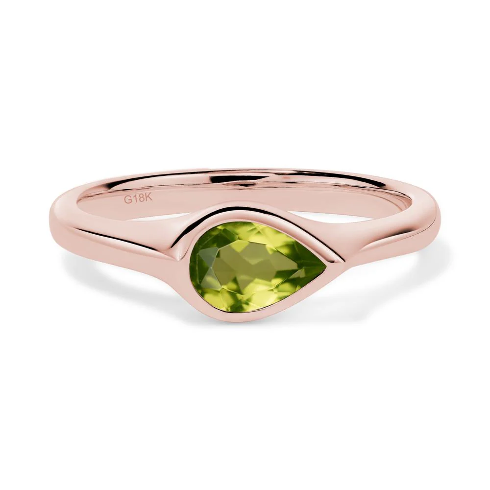 Peridot Bezel Pear Ring - Image 9