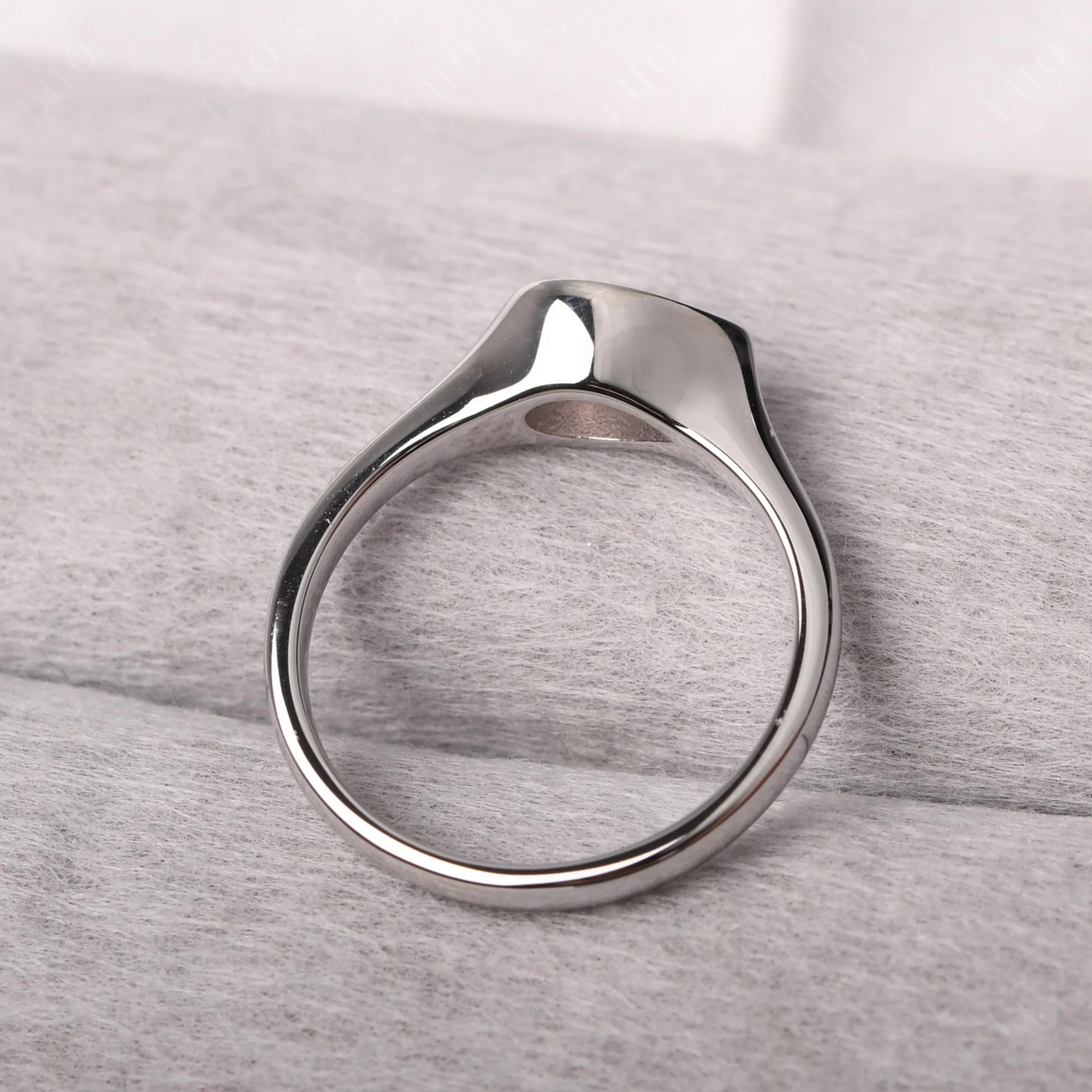 Horizontal Pear Rose Quartz Engagement Ring - Image 12