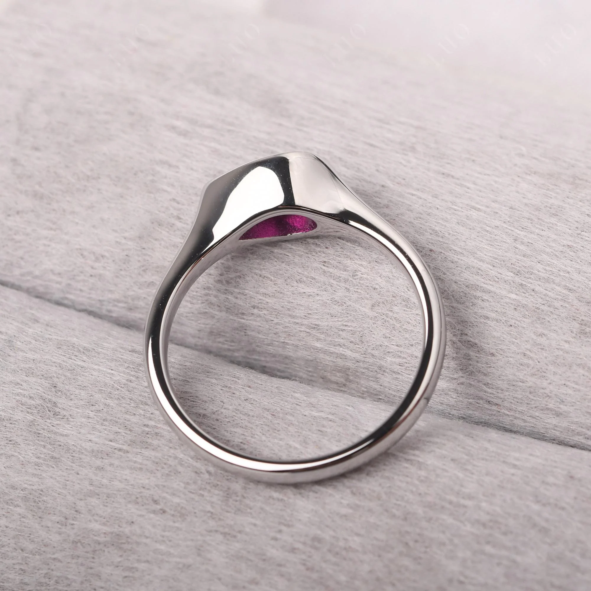 Ruby Bezel Pear Ring - Image 12