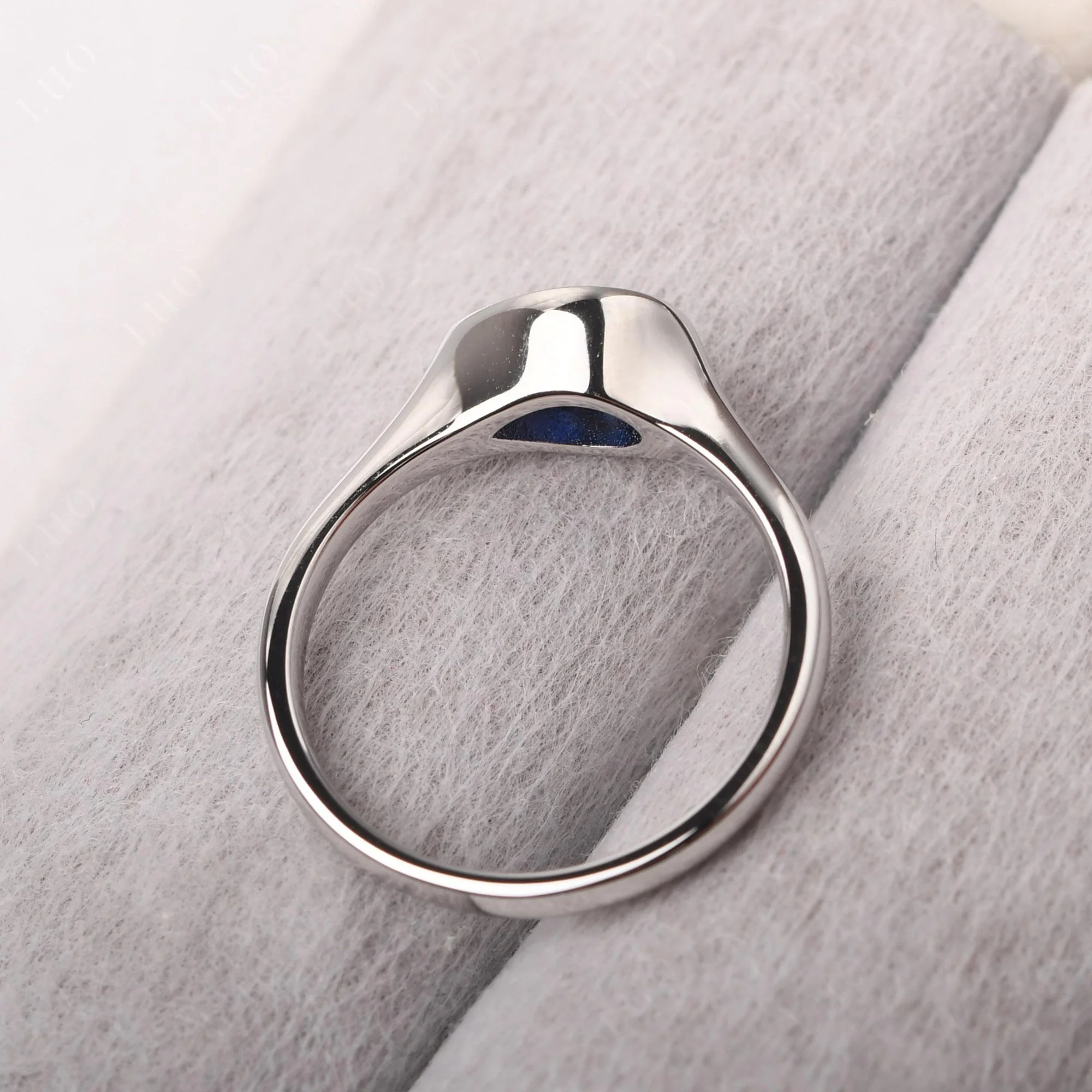 Horizontal Pear Sapphire Engagement Ring - Image 12