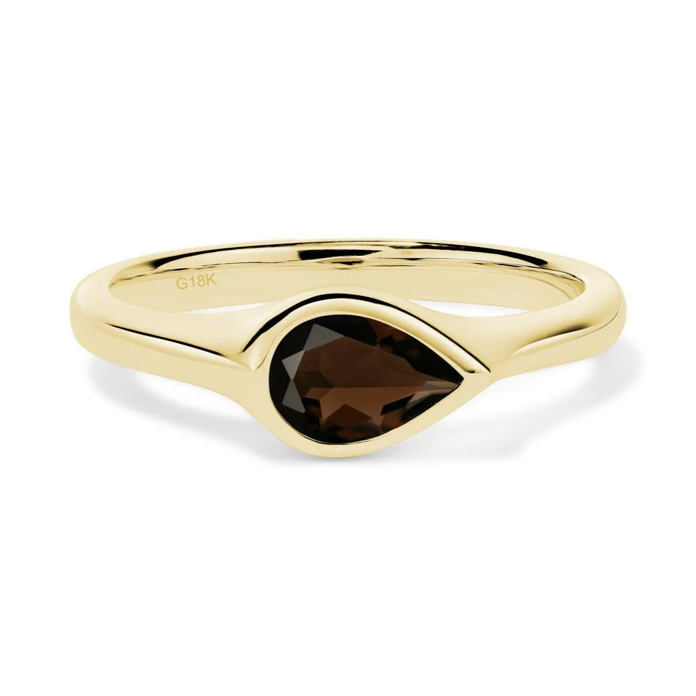 Smoky Quartz Bezel Pear Ring - Image 8