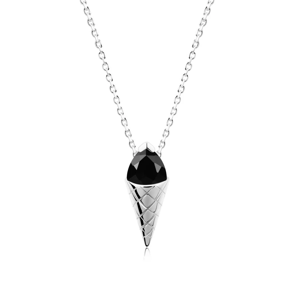 Ice Cream Inspired Black Spinel Pendant