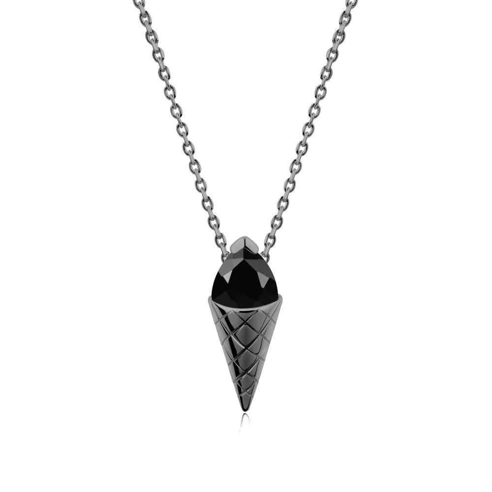Ice Cream Inspired Black Spinel Pendant - Image 8