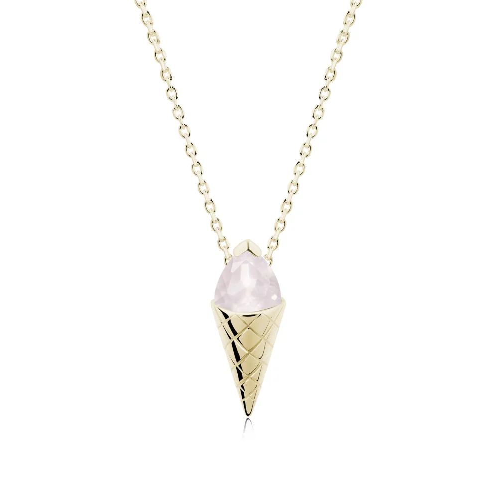 Ice Cream Inspired Rose Quartz Pendant