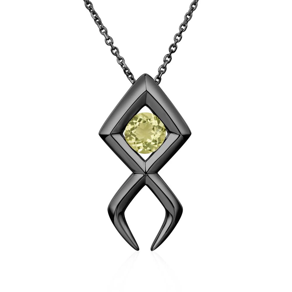 Jesus Fish Lemon Quartz Necklace - Image 3