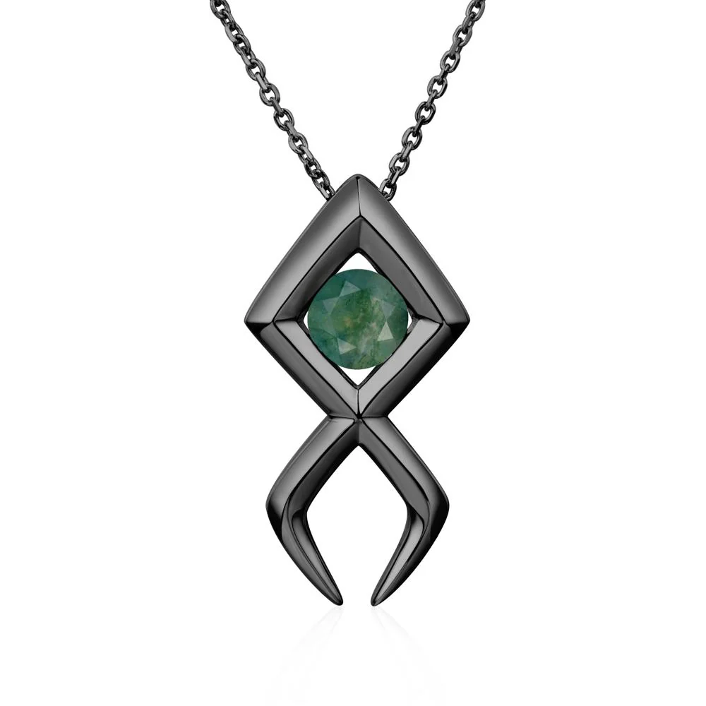 Jesus Fish Moss Agate Necklace - Image 2