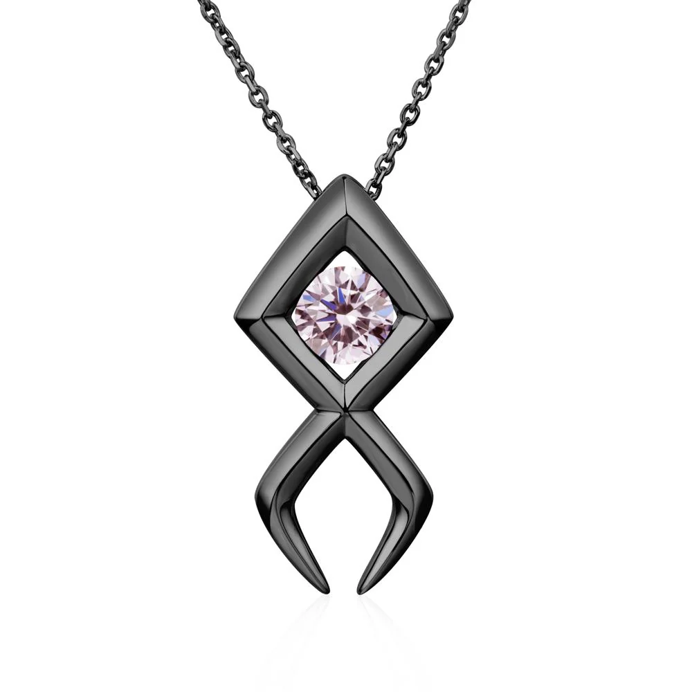 Jesus Fish Pink Cubic Zirconia Necklace