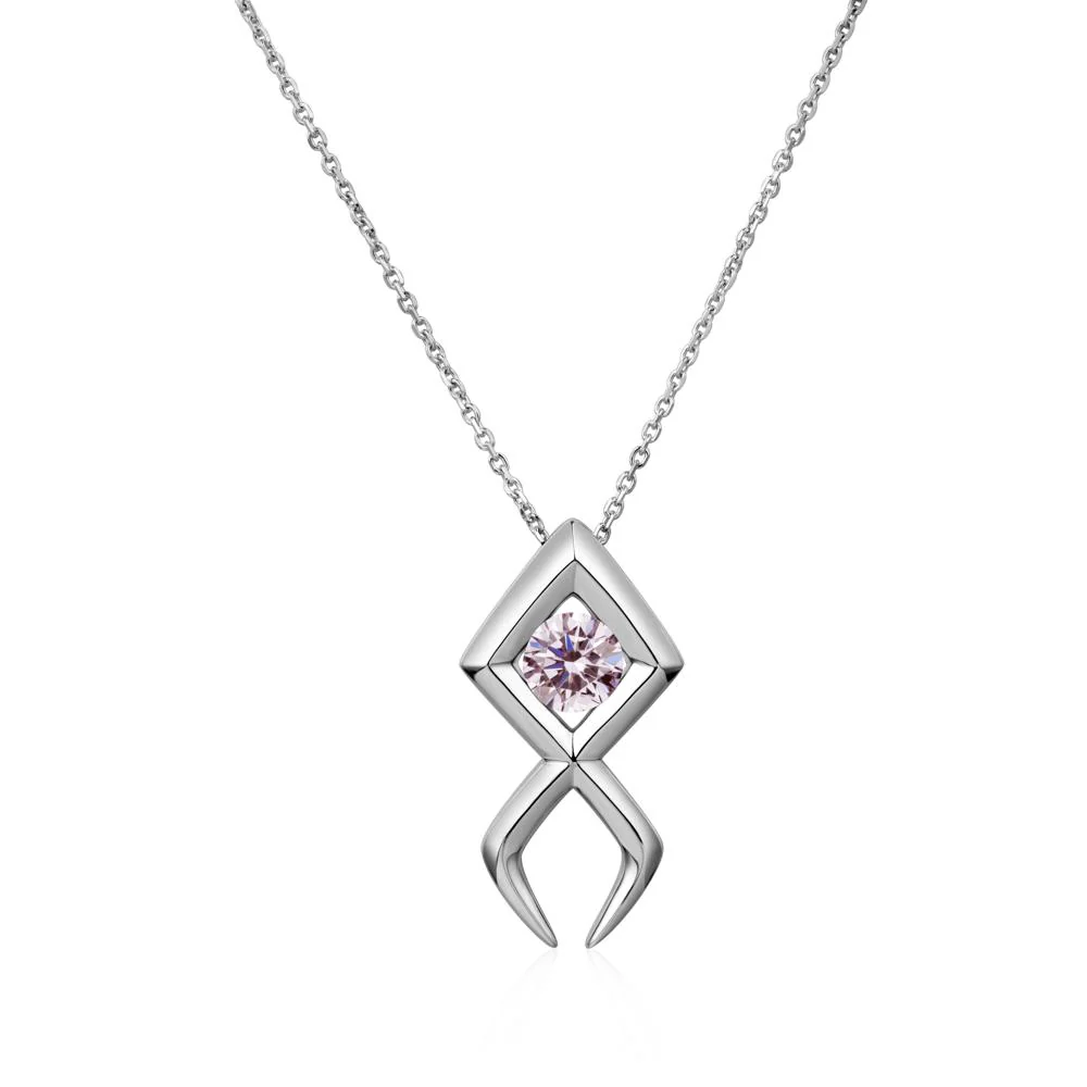 Jesus Fish Pink Cubic Zirconia Necklace - Image 12