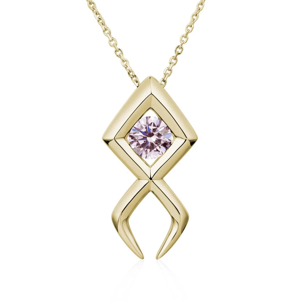 Jesus Fish Pink Cubic Zirconia Necklace - Image 4