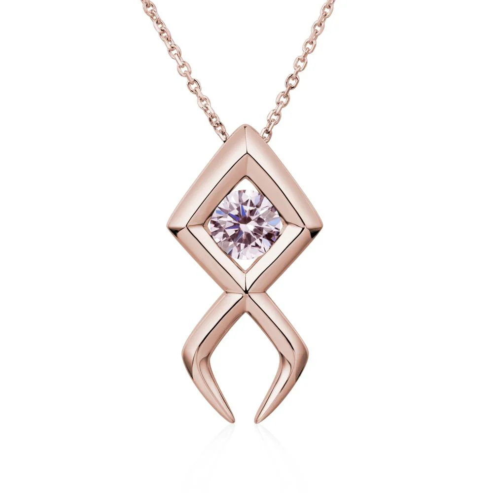Jesus Fish Pink Cubic Zirconia Necklace - Image 5
