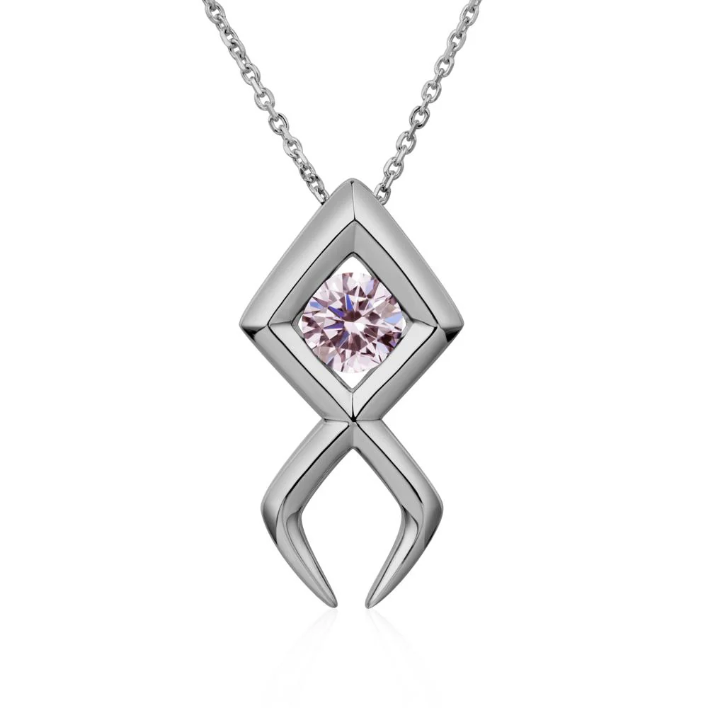 Jesus Fish Pink Cubic Zirconia Necklace - Image 6