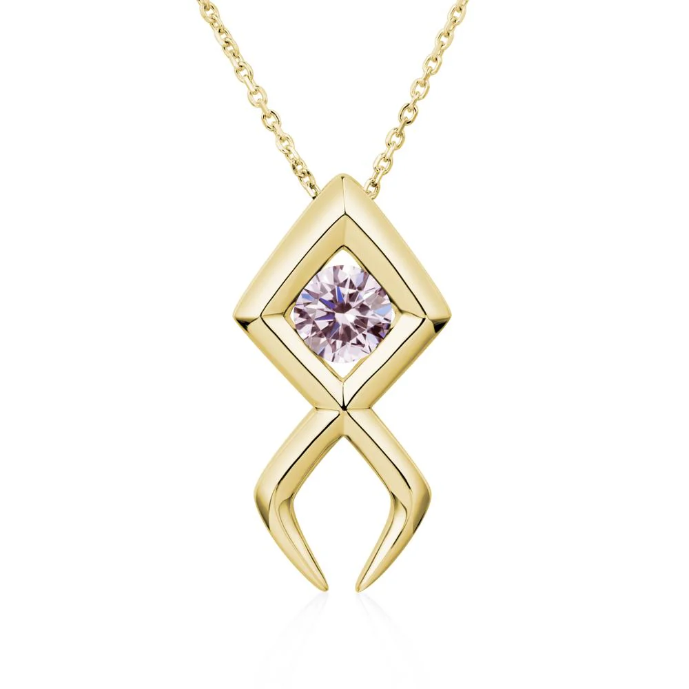 Jesus Fish Pink Cubic Zirconia Necklace - Image 8