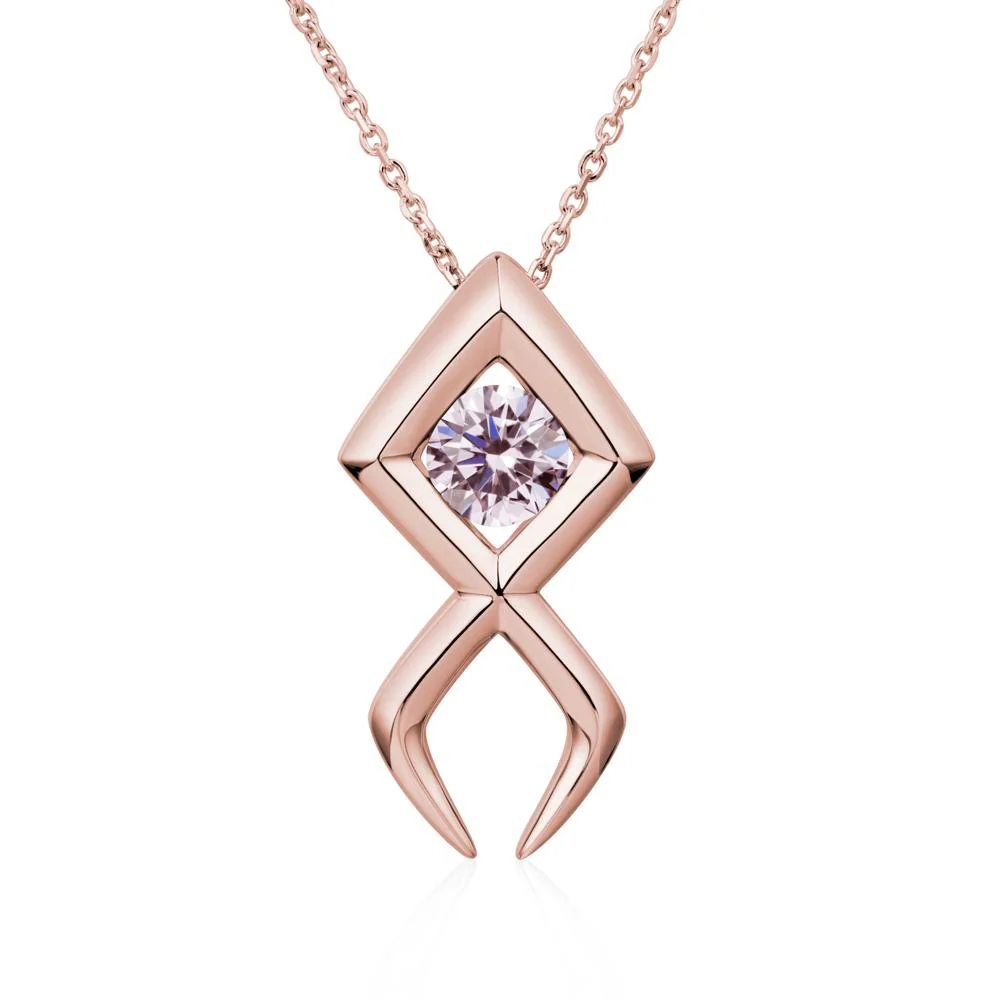 Jesus Fish Pink Cubic Zirconia Necklace - Image 9