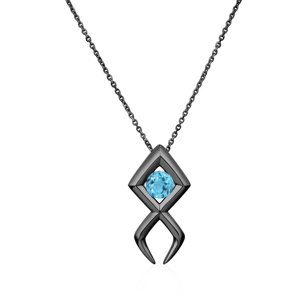 Jesus Fish Swiss Blue Topaz Necklace - Image 11