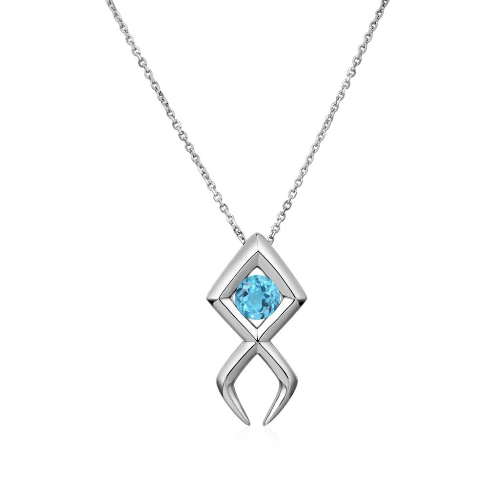 Jesus Fish Swiss Blue Topaz Necklace - Image 16