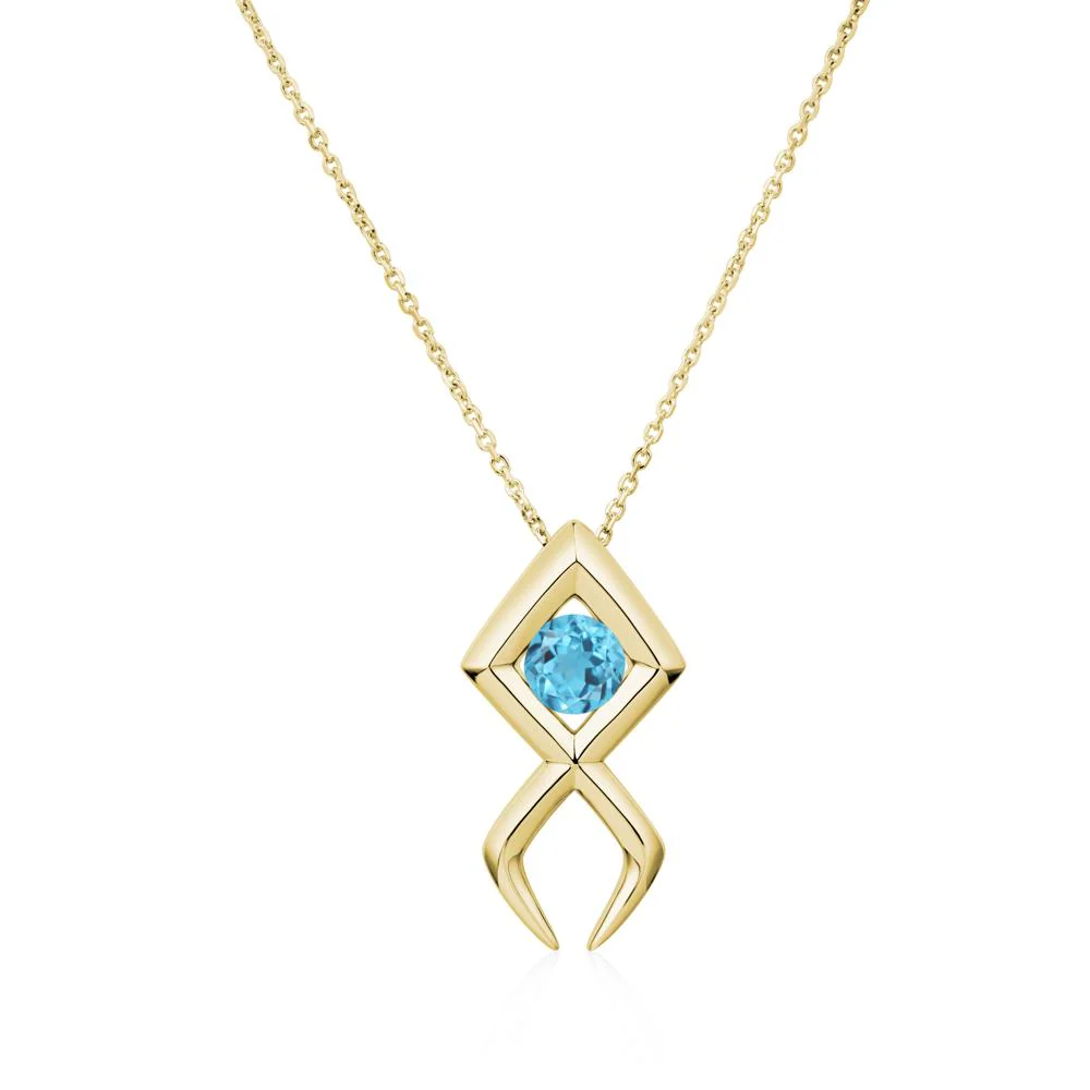 Jesus Fish Swiss Blue Topaz Necklace - Image 17
