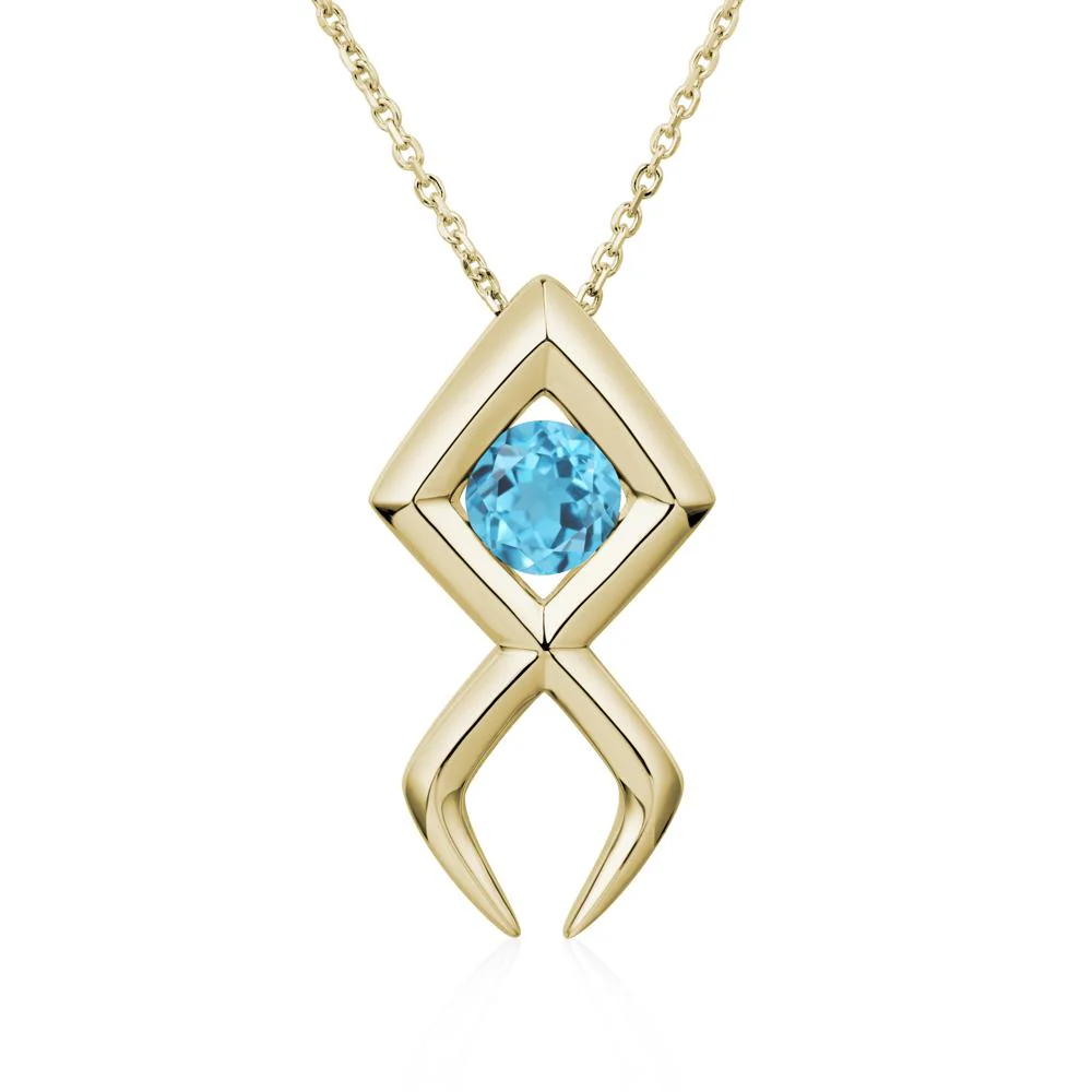 Jesus Fish Swiss Blue Topaz Necklace - Image 4