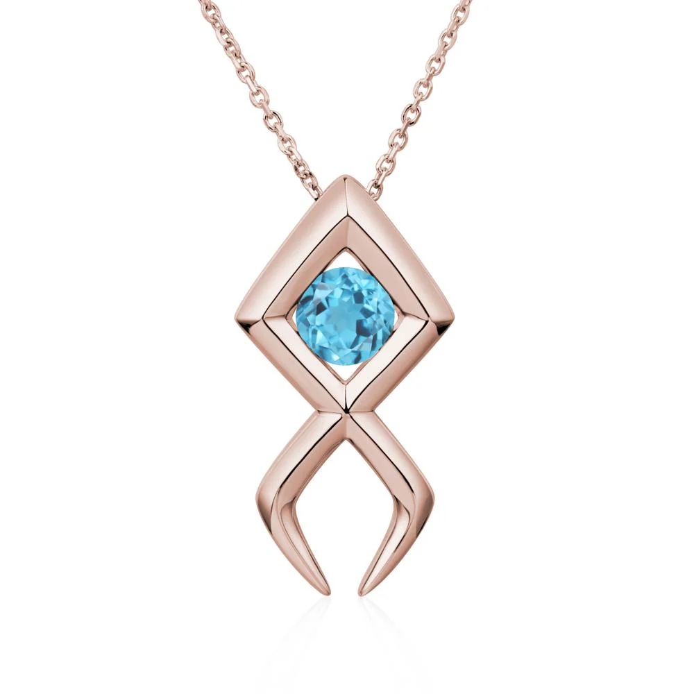 Jesus Fish Swiss Blue Topaz Necklace - Image 5