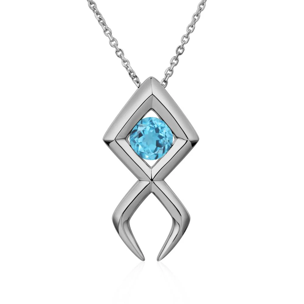 Jesus Fish Swiss Blue Topaz Necklace - Image 6