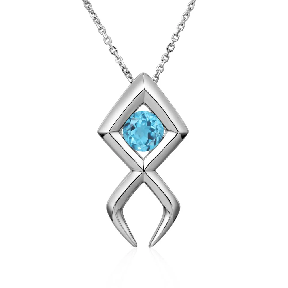Jesus Fish Swiss Blue Topaz Necklace - Image 7