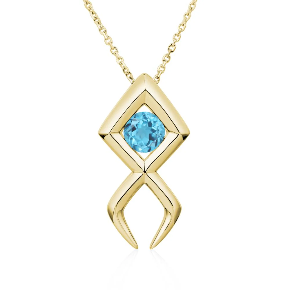Jesus Fish Swiss Blue Topaz Necklace - Image 8