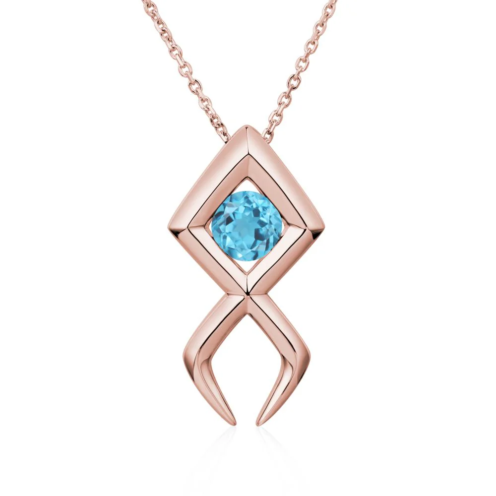 Jesus Fish Swiss Blue Topaz Necklace - Image 9