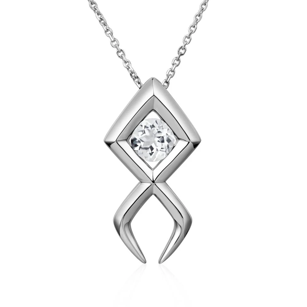 Jesus Fish White Topaz Necklace - Image 3